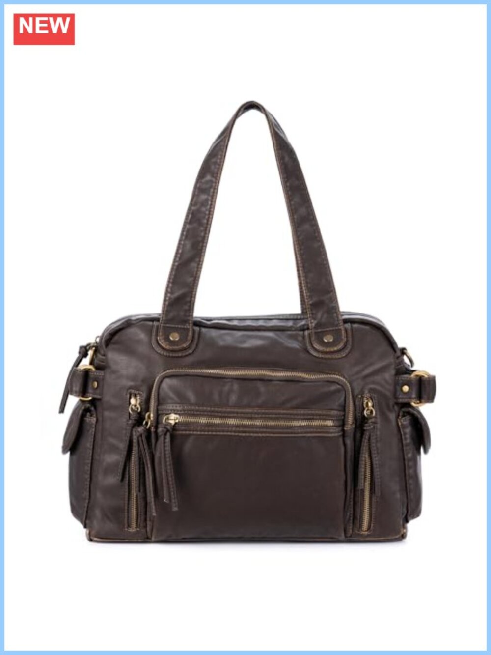 Faux Leather Hobo Shoulder Bag Large Tote Fits 13in Laptop Y2K Purse